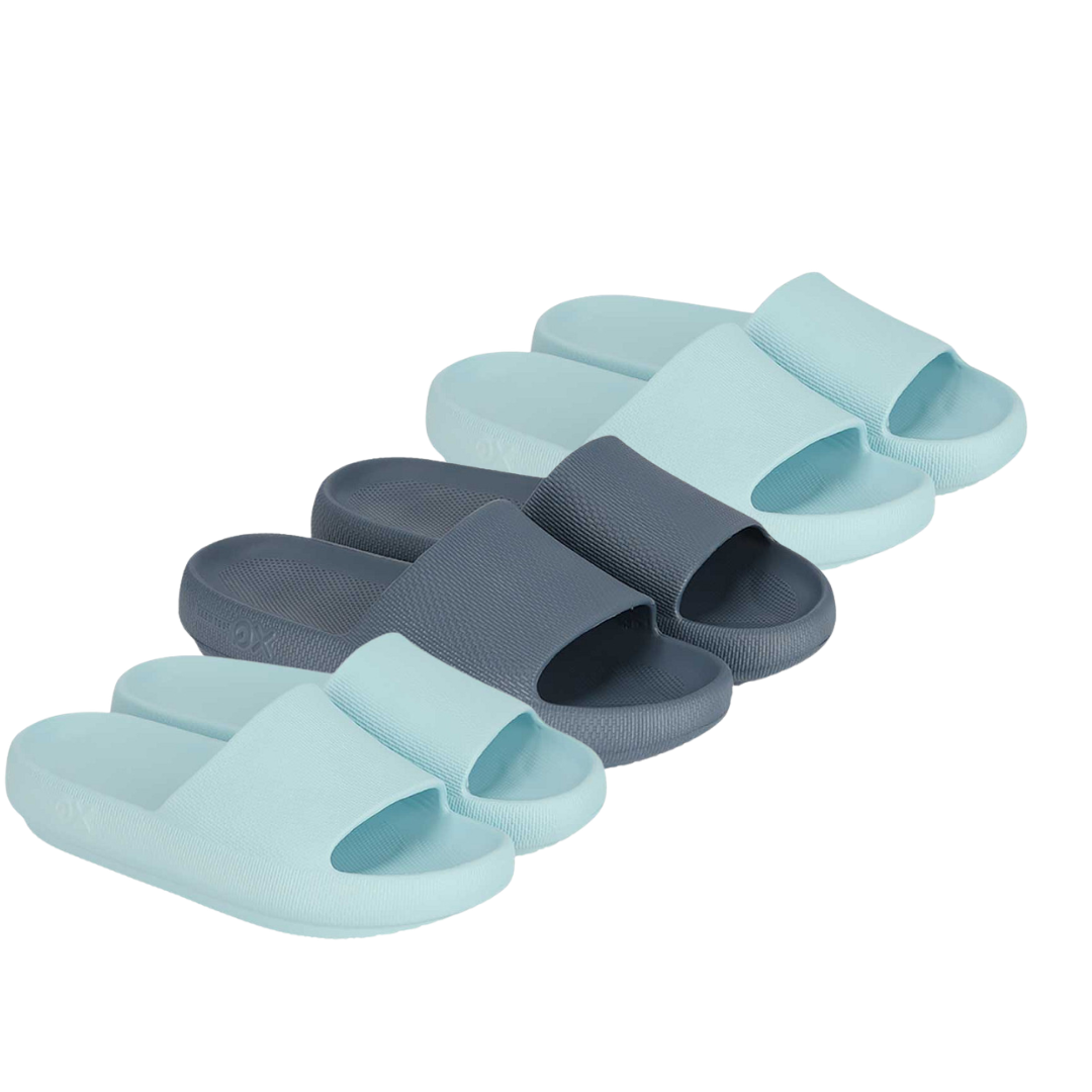 Familie pakket slippers - 3-Paar - Flops - Licht Blauw/Denim