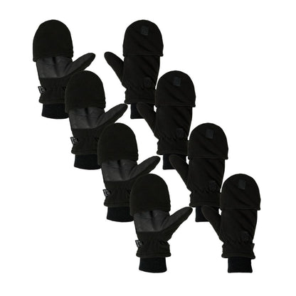 Thermo Handschoenen fingertop - Heren - Zwart - 4-Paar - Voordeel
