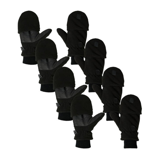 Thermo Handschoenen fingertop - Heren - Zwart - 4-Paar - Voordeel