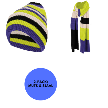 Muts & Sjaal dames - Fashion Set Stripes - One Size