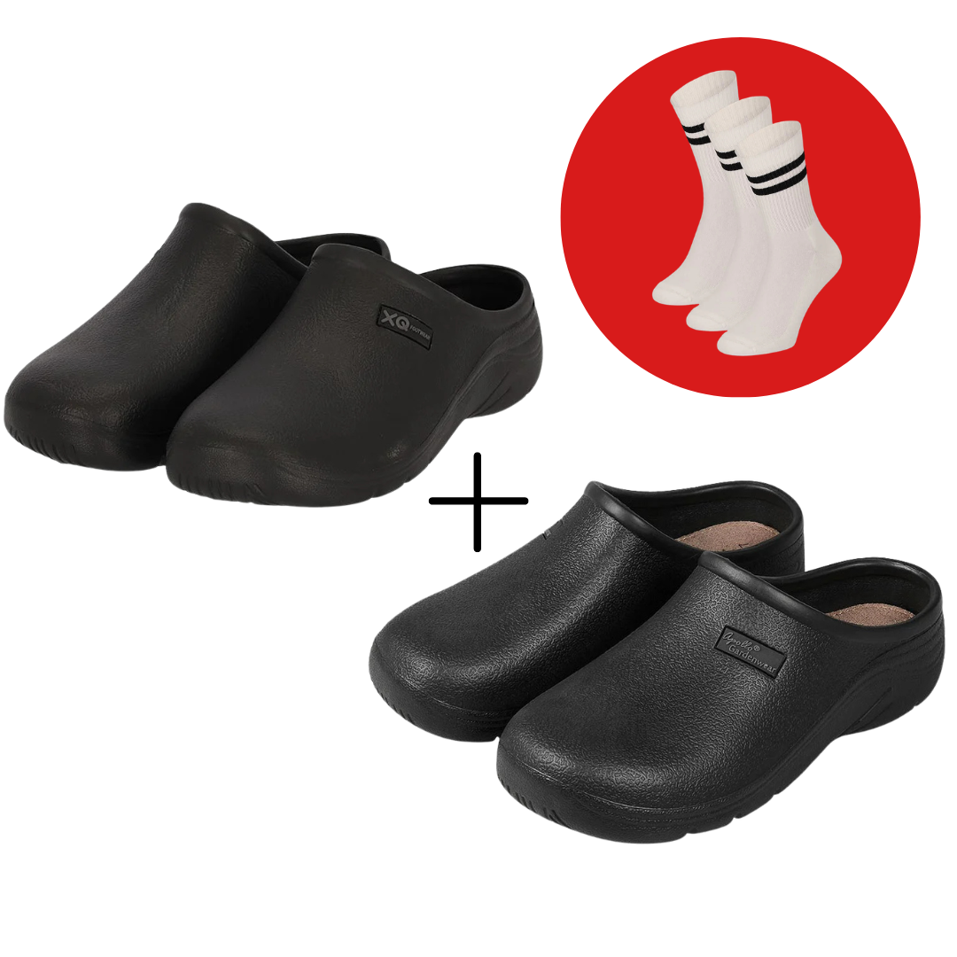 Gartenclogs im Sonderangebot – Schwarz – Damen & Herren + kostenlose Sportsocken
