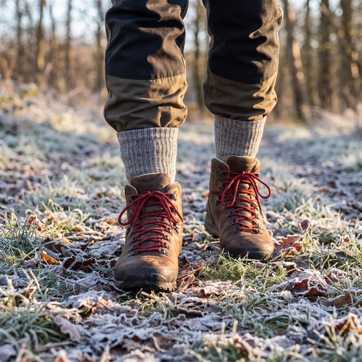 Thermo wandelsokken grijs – Apollo – gedragen