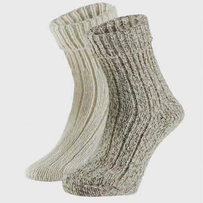Warme wollen damessokken - 2-Paar - Beige/Zand