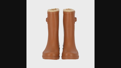 Regenstiefel Damen - Kunstpelz - Braun