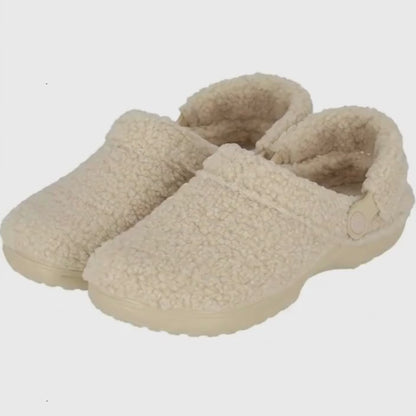 Klomp pantoffels dames - Teddy - Beige