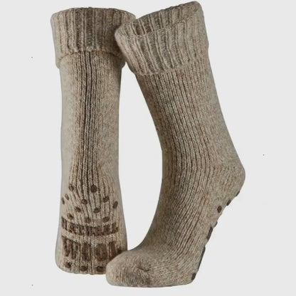 Chaussettes de maison homme - Laine - Antidérapant - Noir