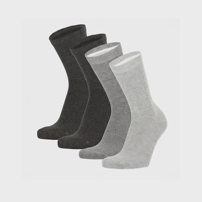 Bamboe Kindersokken Basic - Grijs - 4-Pak