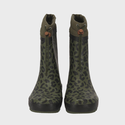 Bottes de pluie pour dames - Vertes - Imprimé panthère