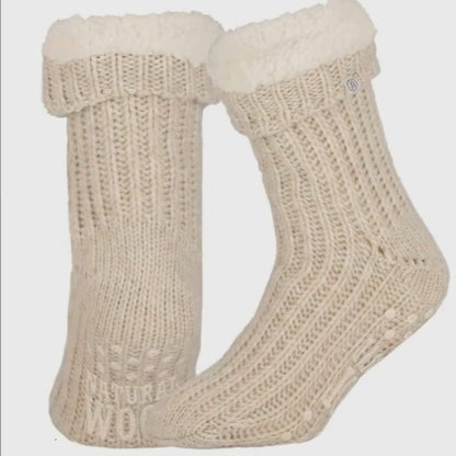 Wollen huissokken - Unisex - Antislip - Beige Melange