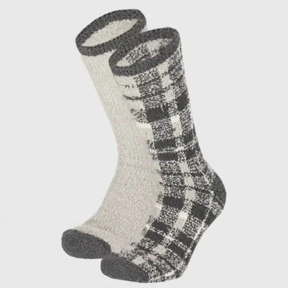 Bettsocken für Männer - Karomuster - 2er-Pack - Einheitsgröße