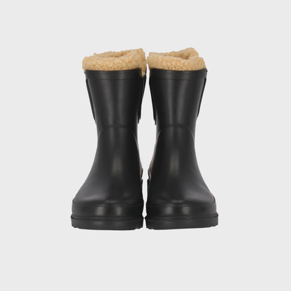 Chelsea regenlaarzen dames - Fake fur voering - Zwart
