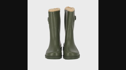 Regenlaarzen Dames - Fake Fur - Khaki
