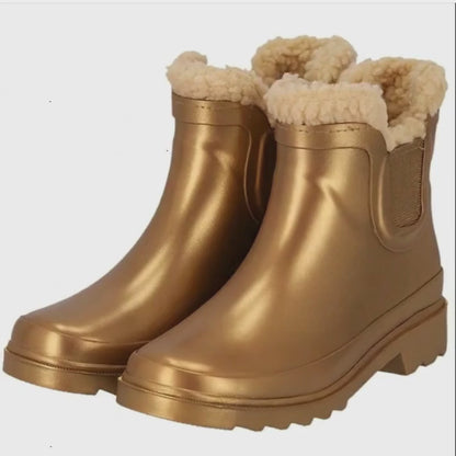 Chelsea regenlaarzen kinderen - Fake Fur voering - Rubber - Goud