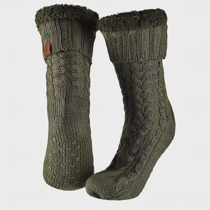 Huissokken heren - Anti slip - Groen