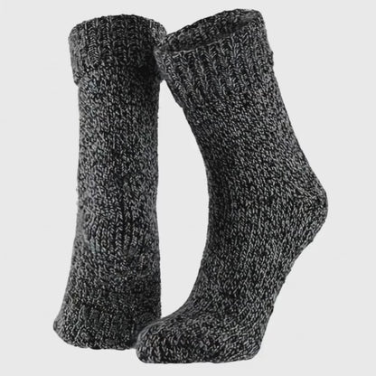 Wollen dames huissokken - Anti slip - Zwart