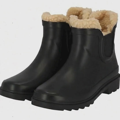 Chelsea regenlaarzen kinderen - Fake Fur voering - Rubber - Zwart